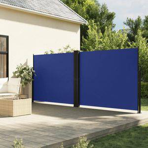 VidaXL Windscherm uittrekbaar 160x1000 cm blauw vidaXL Tuinschermen