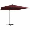 Parasols vidaXL VidaXL Zweefparasol LED verlichting 250x250 cm Bordeauxrood