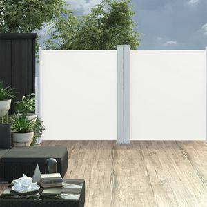 vidaXL VidaXL Windscherm uittrekbaar 140x600 cm crème Tuinschermen