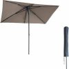 Kopu® Leon Parasol Rechthoek 150x250cm met Hoes Balkonparasol Taupe Kopu Parasols