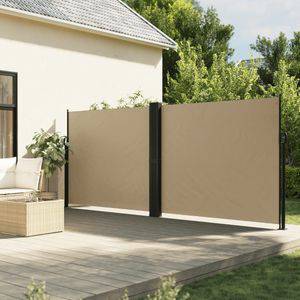 vidaXL VidaXL Windscherm uittrekbaar 160x600 cm beige Tuinschermen